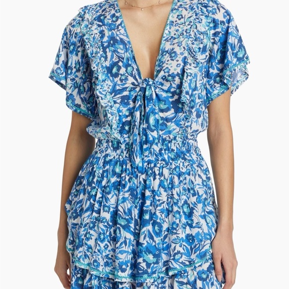 NWT Poupette St Barth Silk Alyson Floral Mini Dress Sz XS - Picture 3 of 14